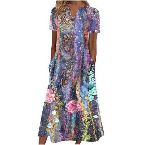 Women’s Summer Midi Dress – Casual, Light & Pocket-Ready