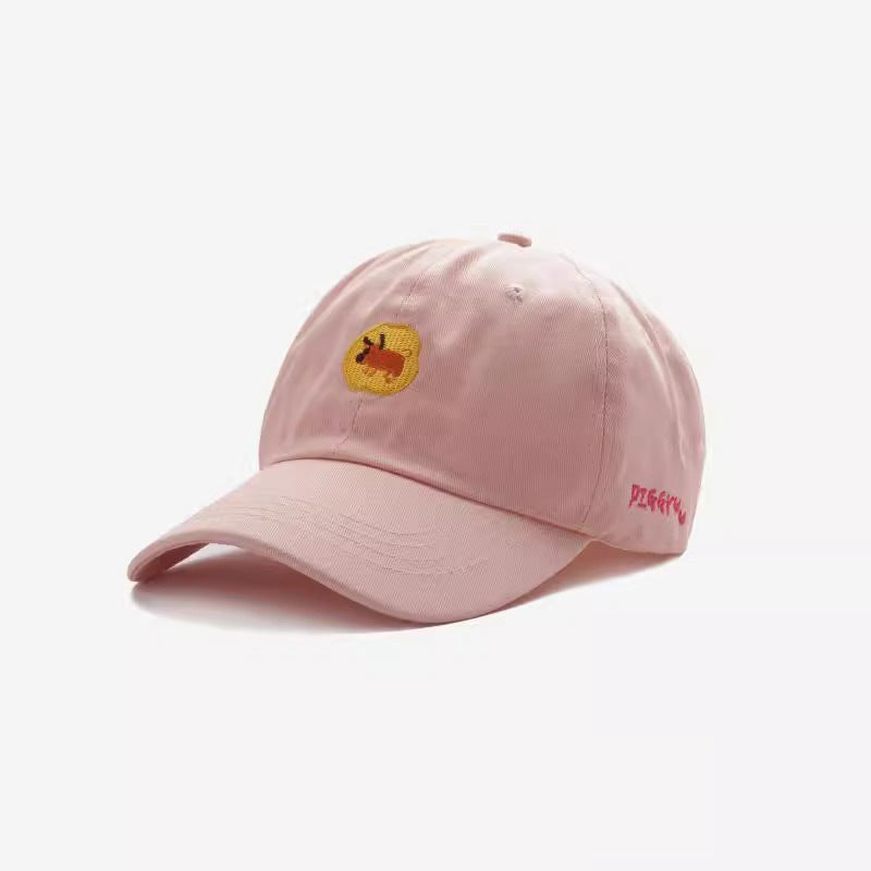 Cute Animal Embroidered Baseball Cap For Women Soft Peaked Cap