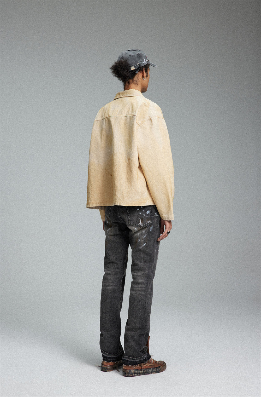 Embroidered Lapel Workwear Jacket For Men