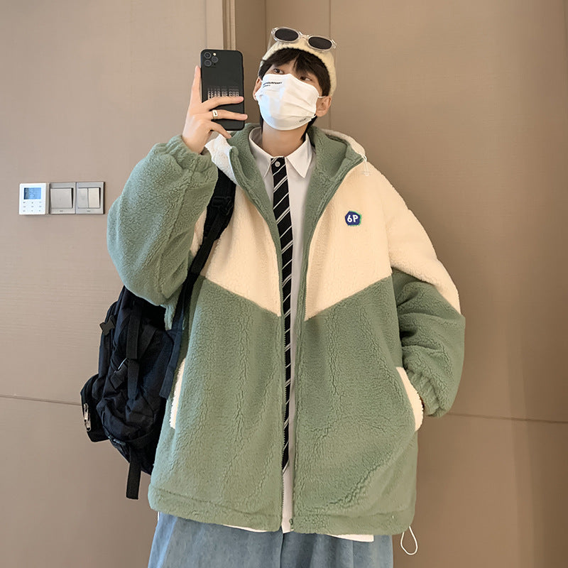 Men's Cashmere Thickened Jacket Cotton Jacket For Young Men