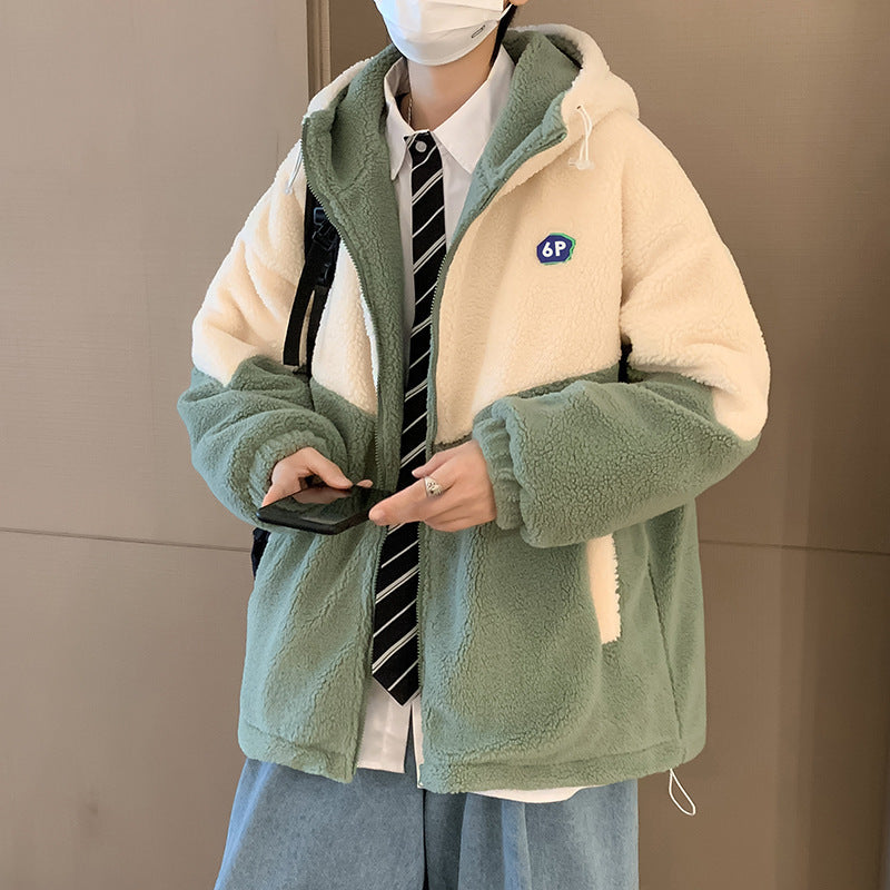 Men's Cashmere Thickened Jacket Cotton Jacket For Young Men