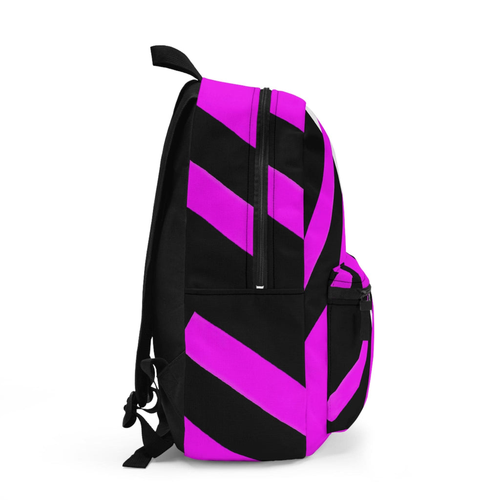 Backpack - Large Water-resistant Bag - Black and Pink Geometric