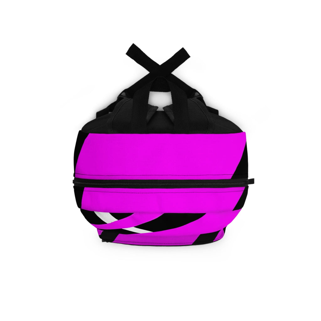 Backpack - Large Water-resistant Bag - Black and Pink Geometric