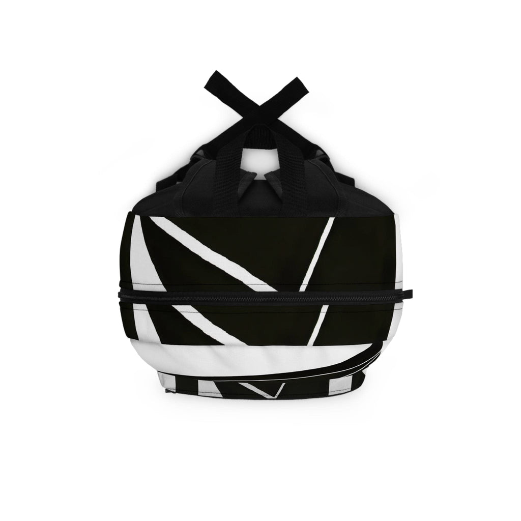 Backpack - Large Water-resistant Bag - Black and White Geometric