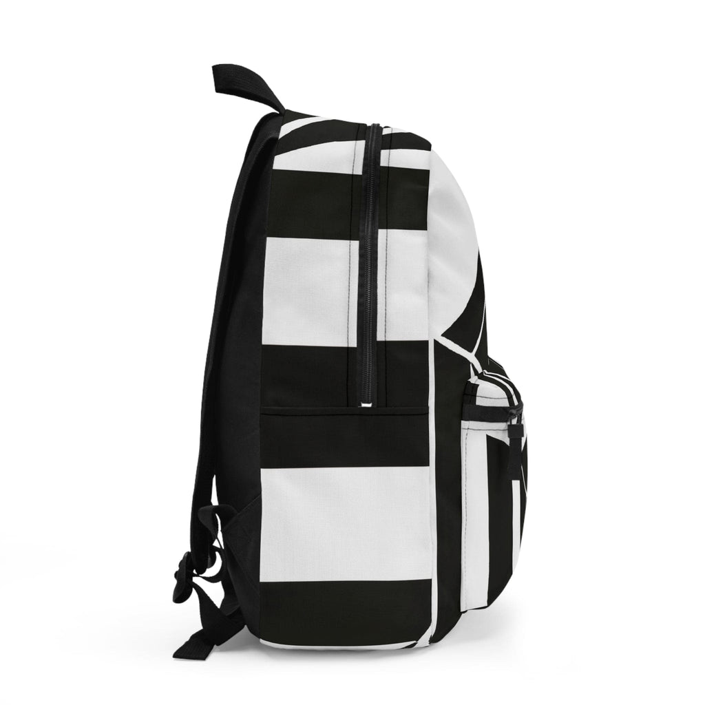 Backpack - Large Water-resistant Bag - Black and White Geometric