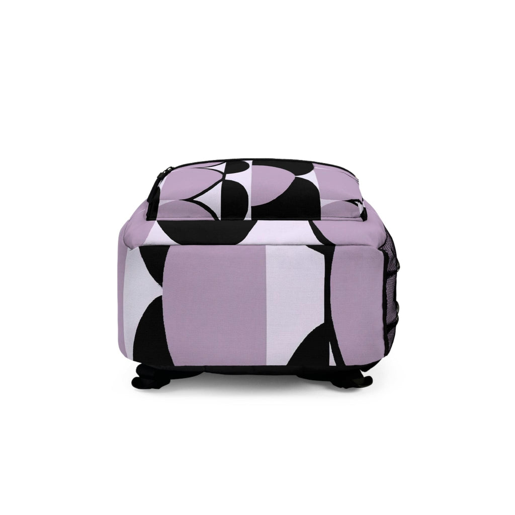 Backpack - Large Water-resistant Bag - Geometric Lavender and Black