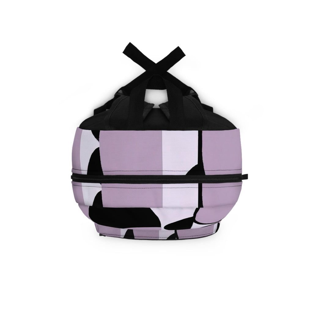 Backpack - Large Water-resistant Bag - Geometric Lavender and Black
