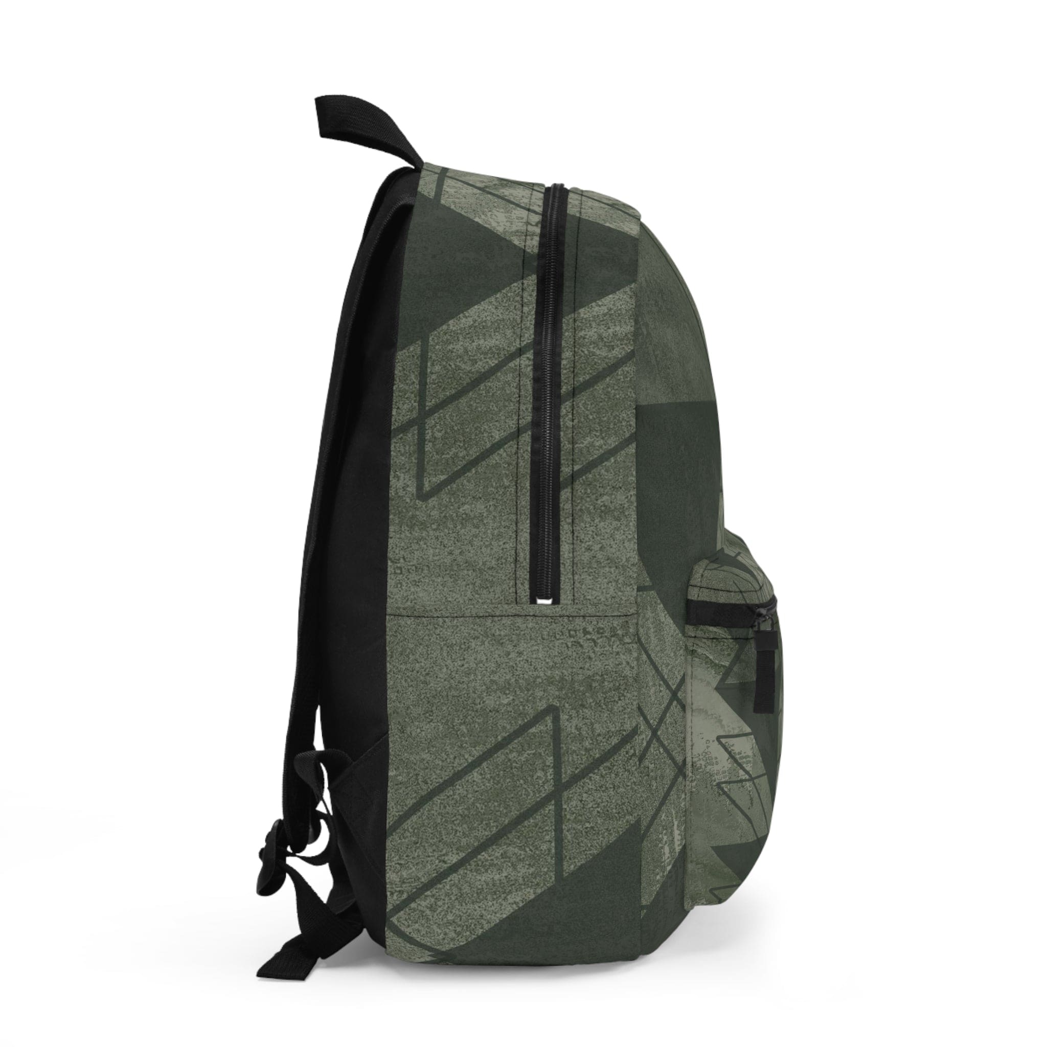 Backpack - Large Water-resistant Bag - Olive Green Triangular