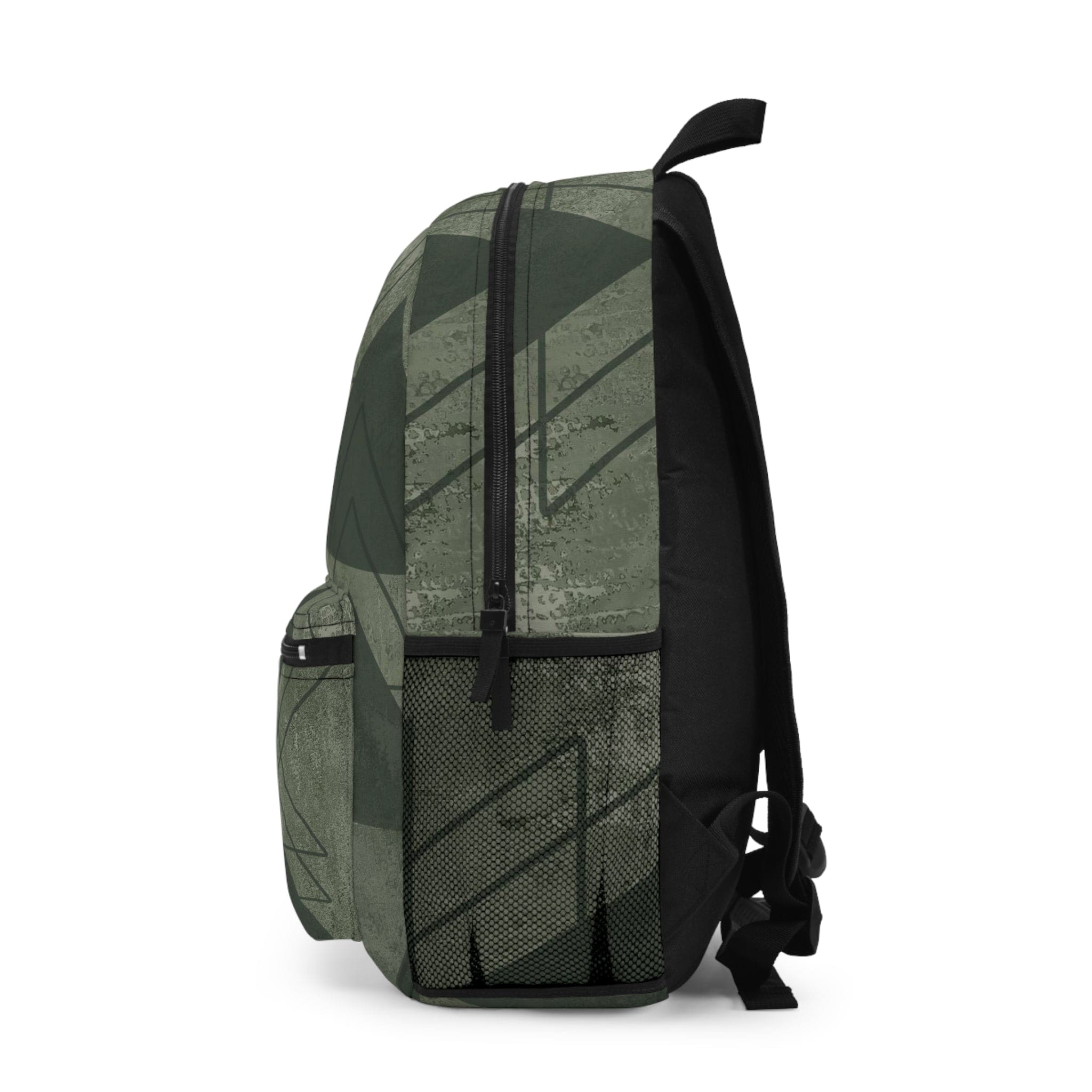Backpack - Large Water-resistant Bag - Olive Green Triangular
