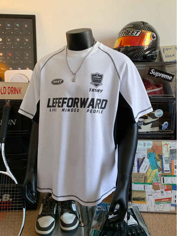 Round Neck Short Sleeve Men Clothing Loose Outdoor Sports T-shirt