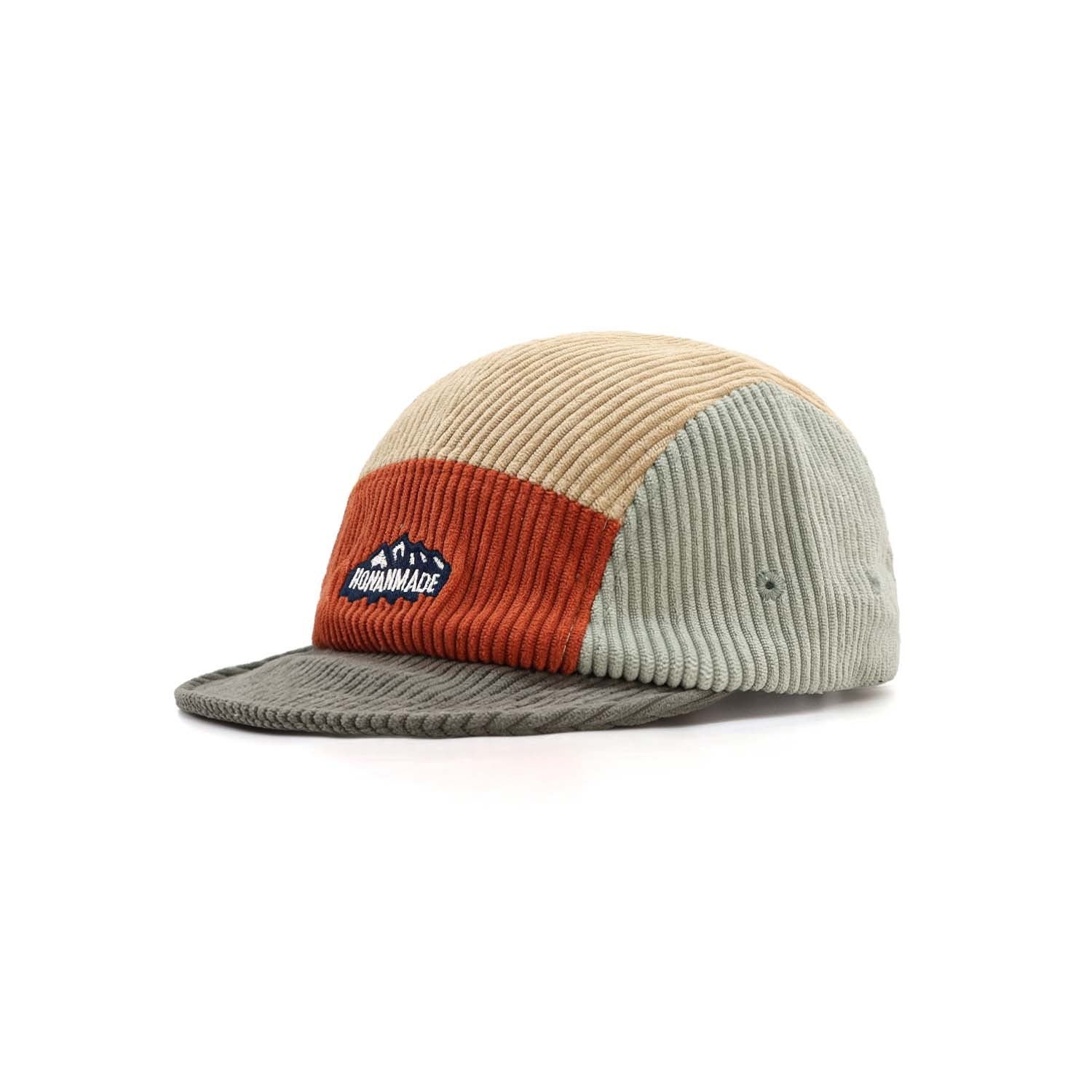 Corduroy Color Matching Five-piece Cap Short Brim Baseball Cap