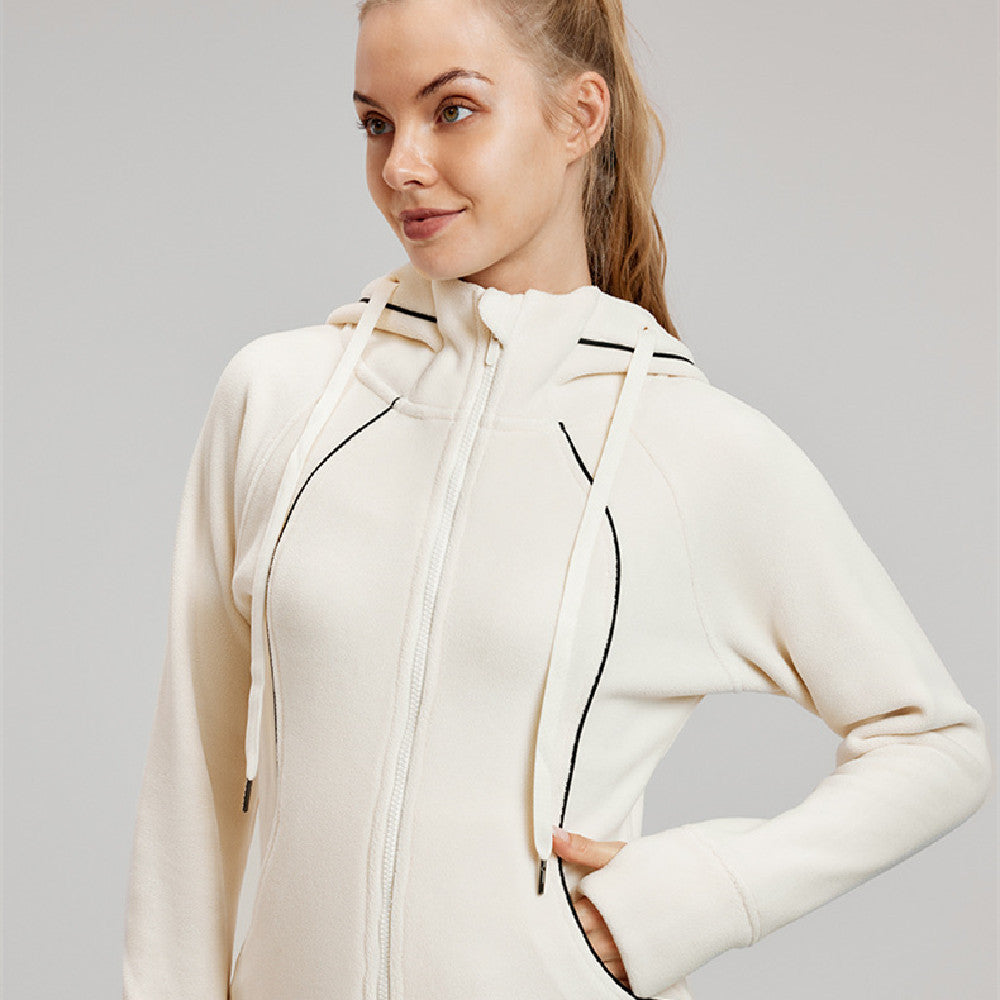 Women's Long Sleeve Yoga Jacket – Lightweight Sportswear with Hidden
