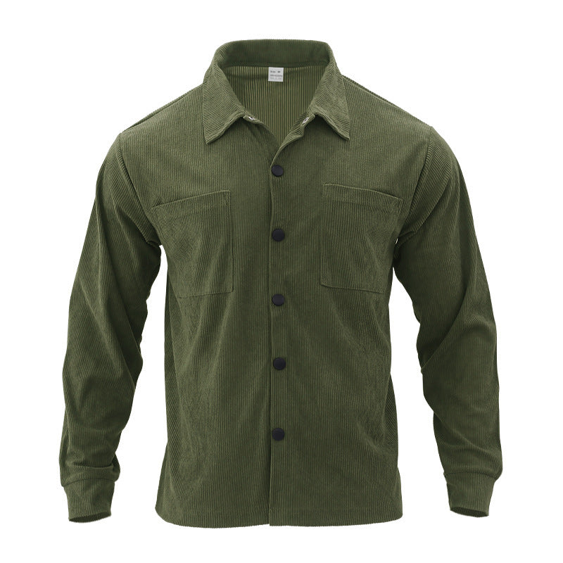 Corduroy Single-breasted Slim Jacket For Men