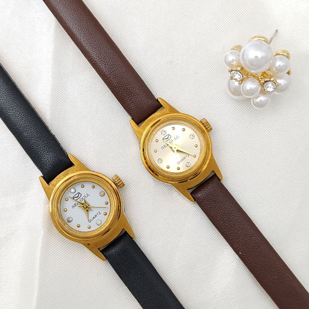 French Entry Lux Delicate Lady Diamond Small Golden Watch