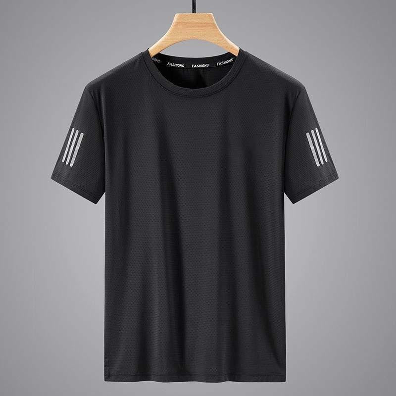 Summer Solid Color Round Neck Top Clothing Speed Sporty Simplicity Ice T-shirt Men