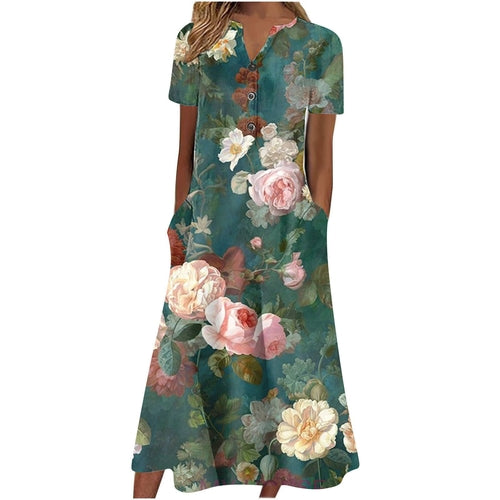 Women’s Summer Midi Dress – Casual, Light & Pocket-Ready