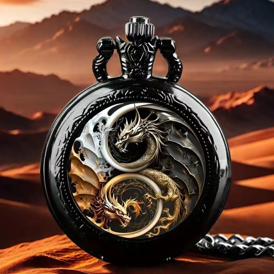 Color Pattern Medium Pocket Watch For Men And Women