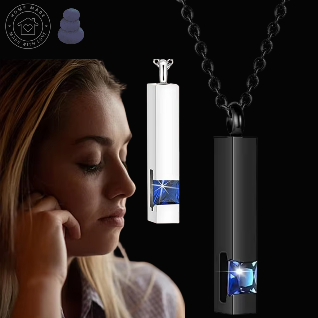 Black & Silver Cross Urn Necklace for Ashes – Stainless Steel