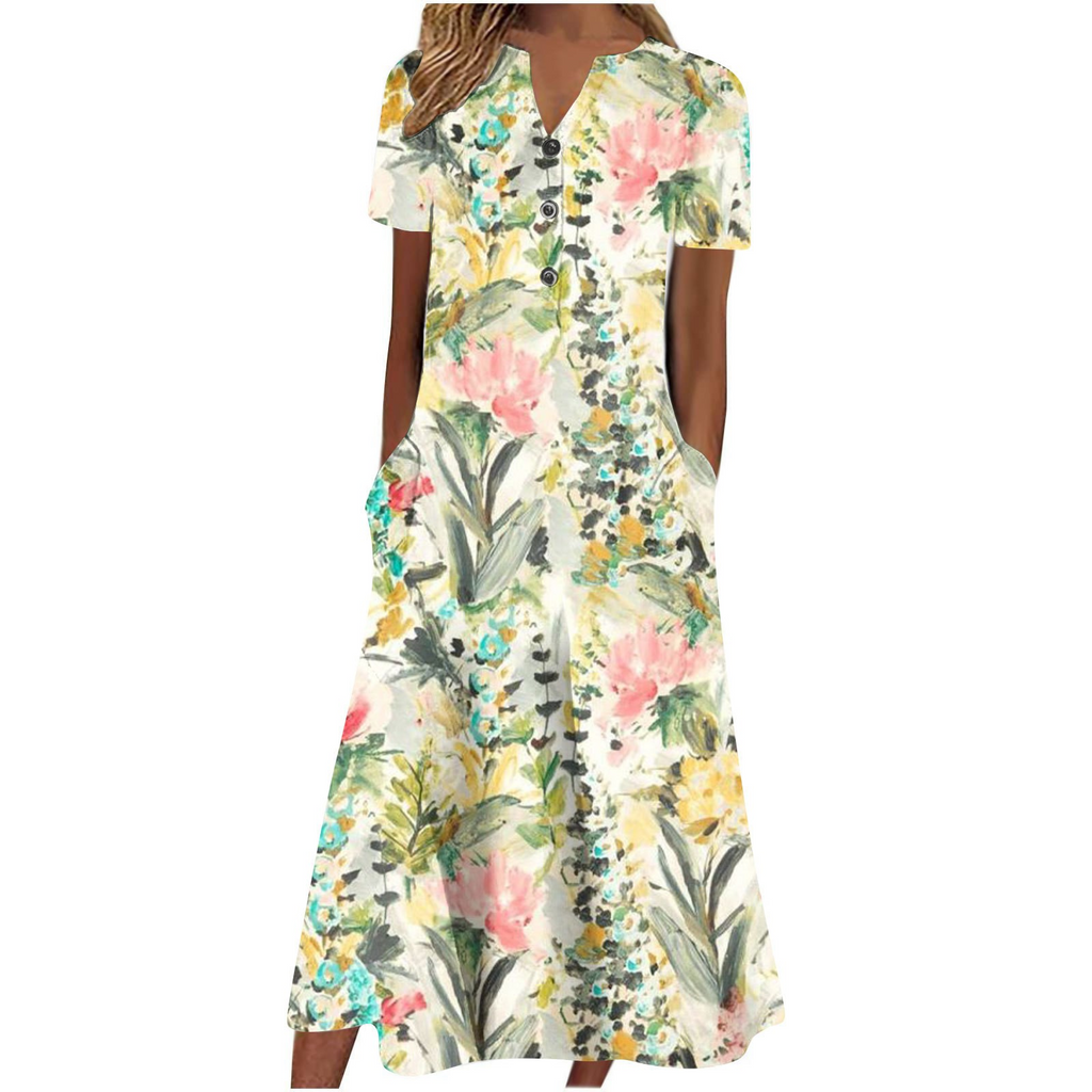 Women’s Summer Midi Dress – Casual, Light & Pocket-Ready