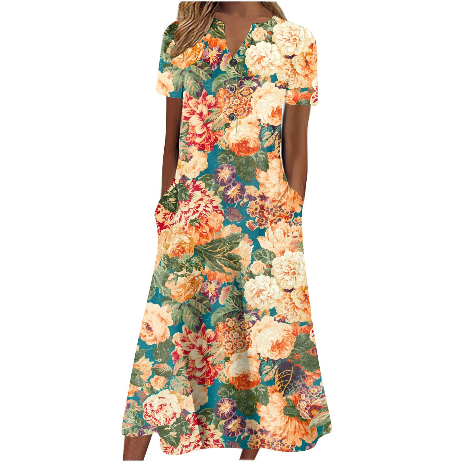 Women’s Summer Midi Dress – Casual, Light & Pocket-Ready