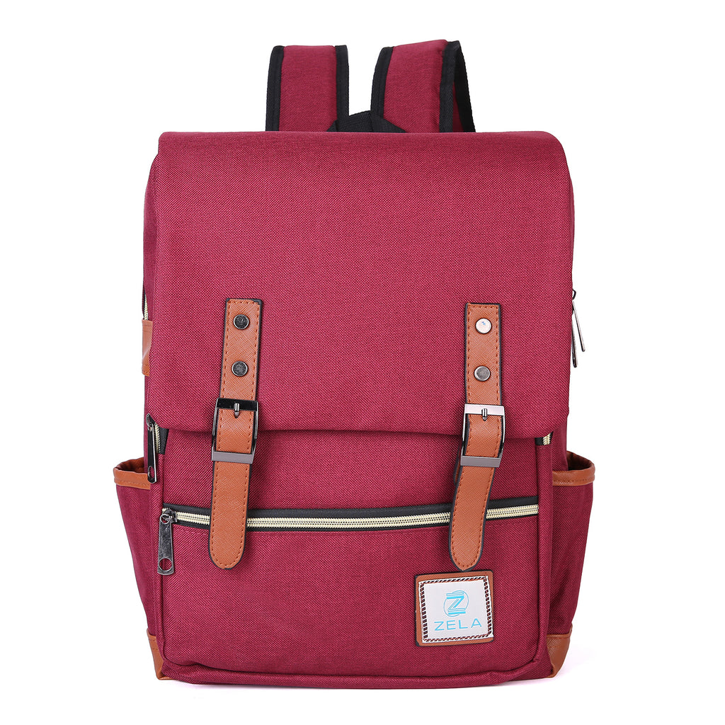 Slim Backpack,College,School &Business Fits 15-inch Laptop-Wine Red