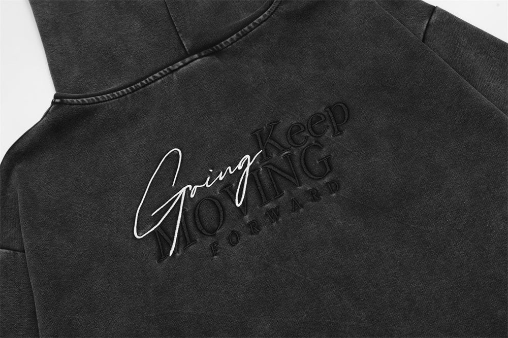 Washed Old Hooded Jacket For Men