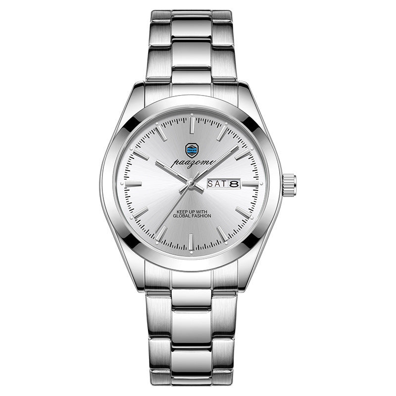 Men's Double Calendar Luminous Quartz Watch