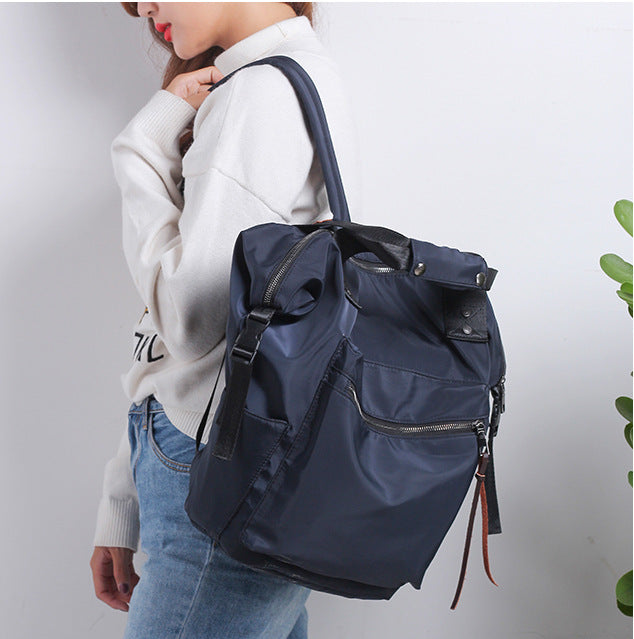 Fashion Nylon Waterproof Backpack Women Large Capacity Schoolbags