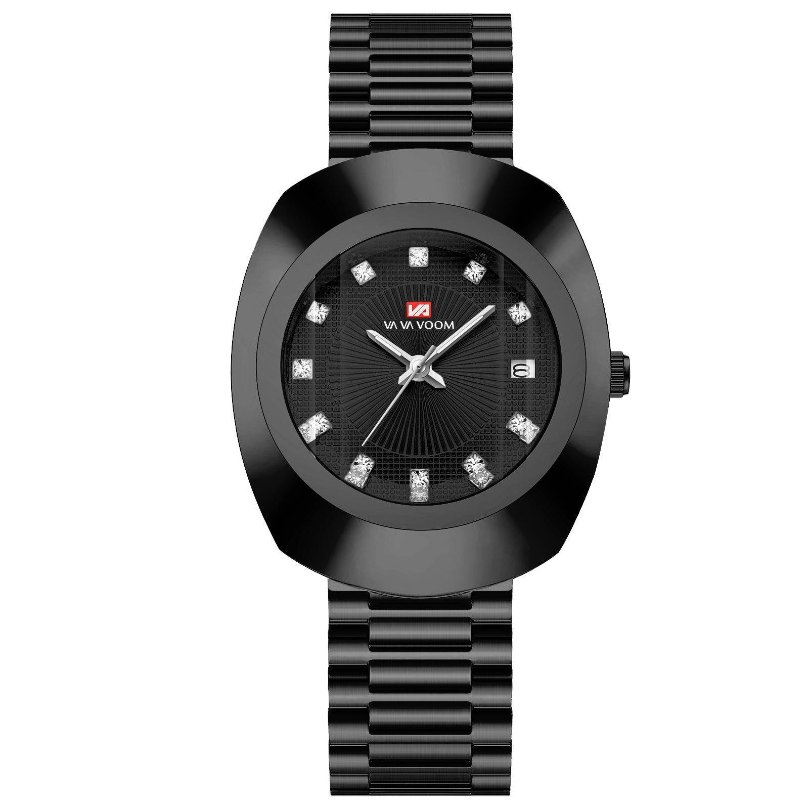 Couple Quartz Watch Yellow Gold Diamond Waterproof Steel Belt Watch