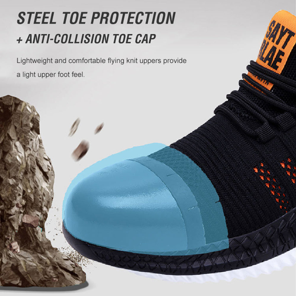 Work Safety Shoes Breathable Anti-Puncture Sneakers Men Air Cushion Indestructible Steel Toe Shoes