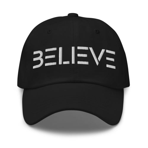 Embroidered Adjustable Baseball Cap - Believe - F/b
