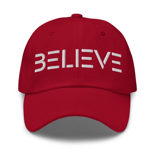 Embroidered Adjustable Baseball Cap - Believe - F/b