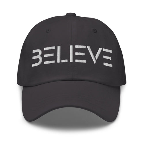 Embroidered Adjustable Baseball Cap - Believe - F/b