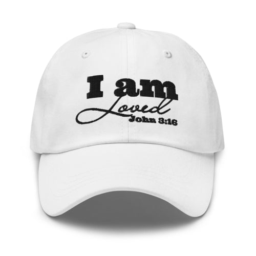 Embroidered Adjustable Baseball Cap - i am Loved John 3:16 - F/b