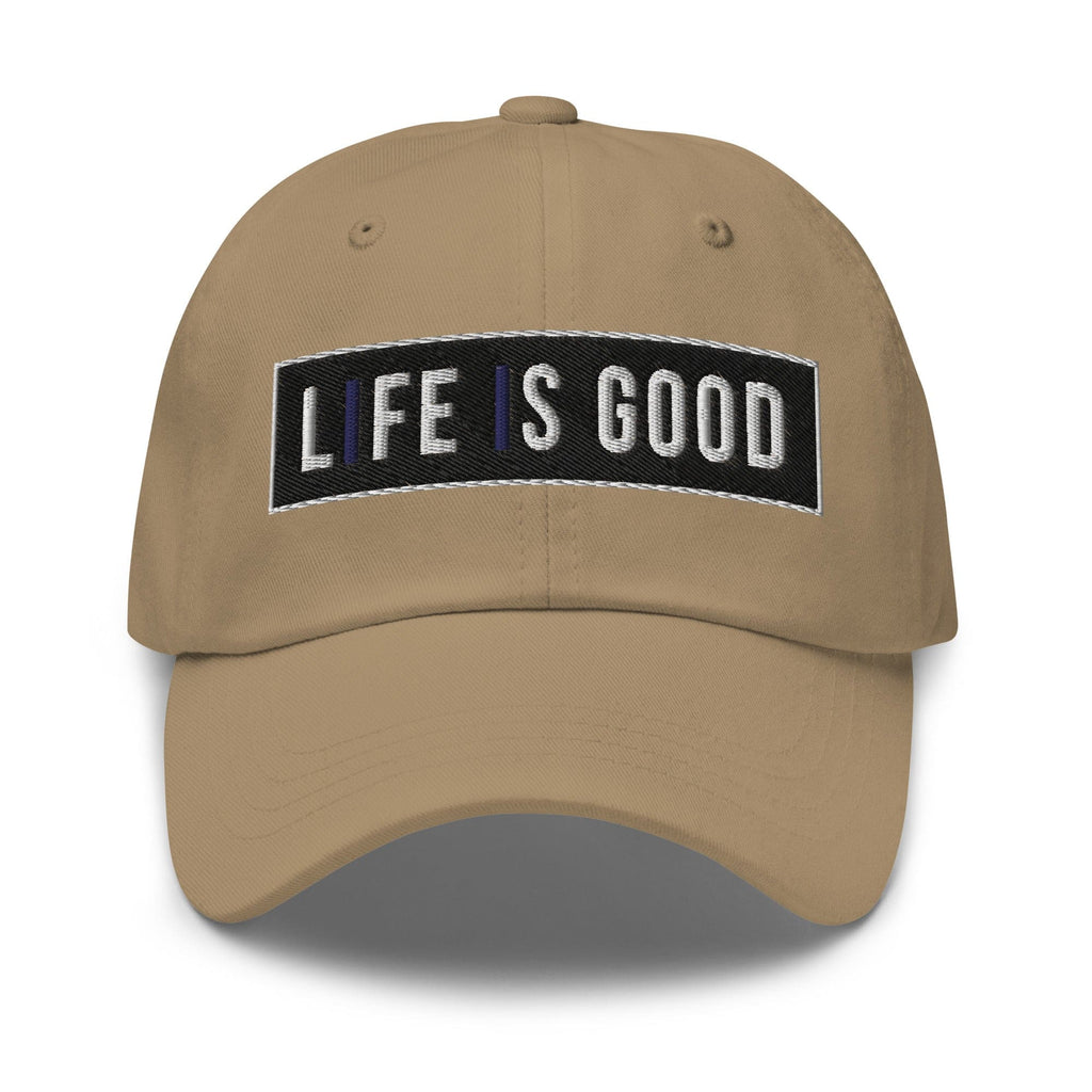 Embroidered Baseball Cap - Adjustable - Life is Good Print