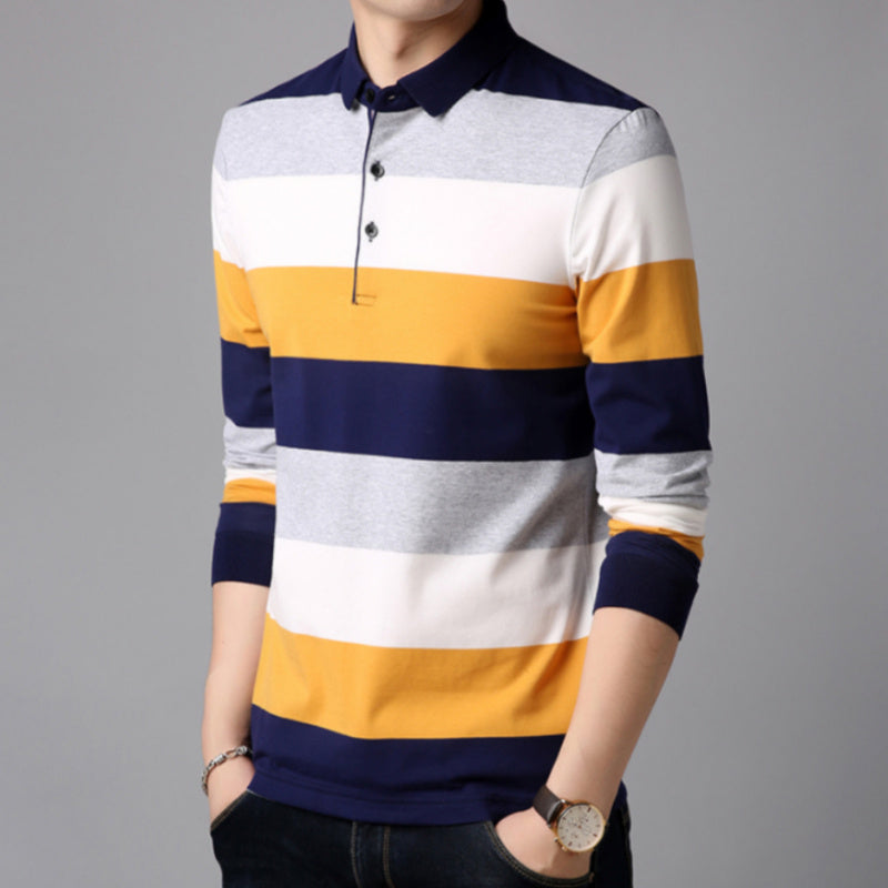 Casual Men's Slim Stripe T-shirt Clothing Tops