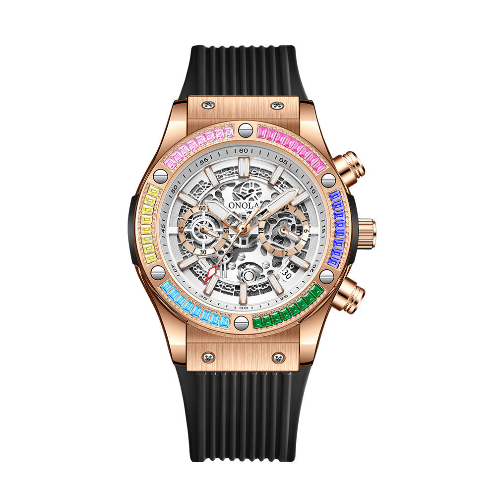 Men's Fashionable All-match Waterproof Multi-functional Quartz Watch