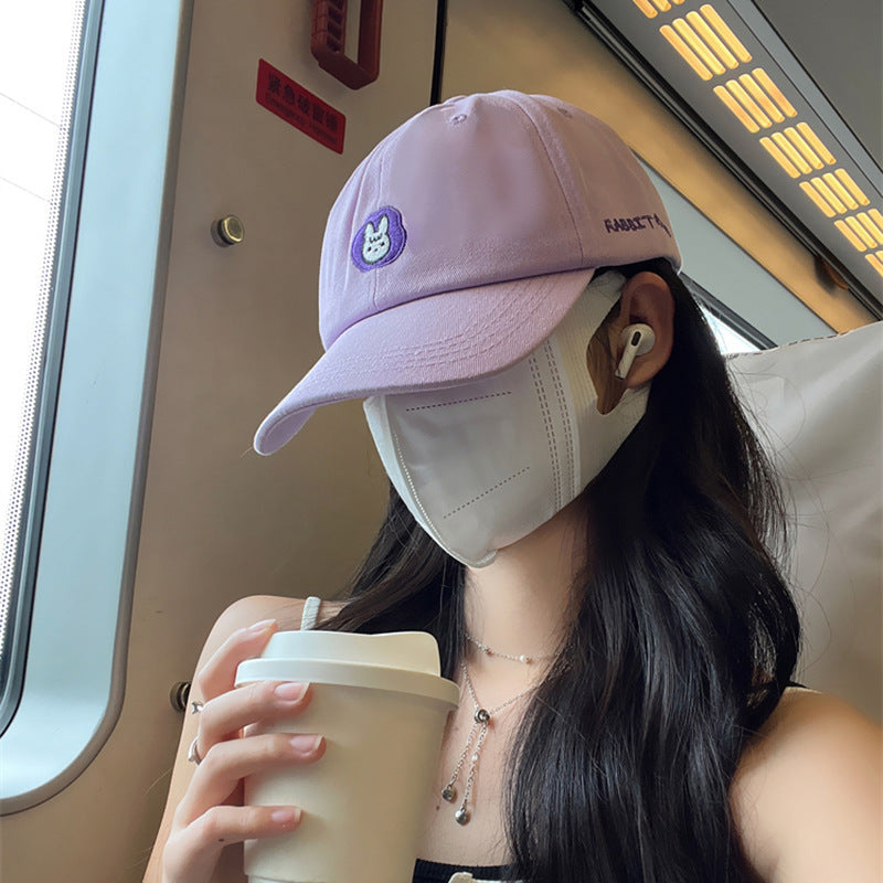 Cute Animal Embroidered Baseball Cap For Women Soft Peaked Cap