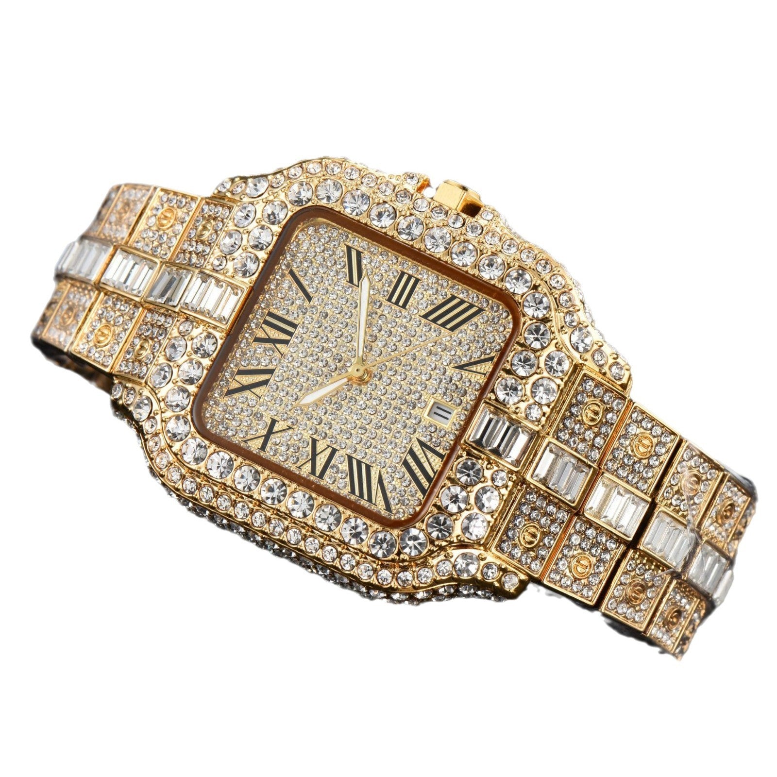 Men's Square Fashion Trend Full Diamond Watch