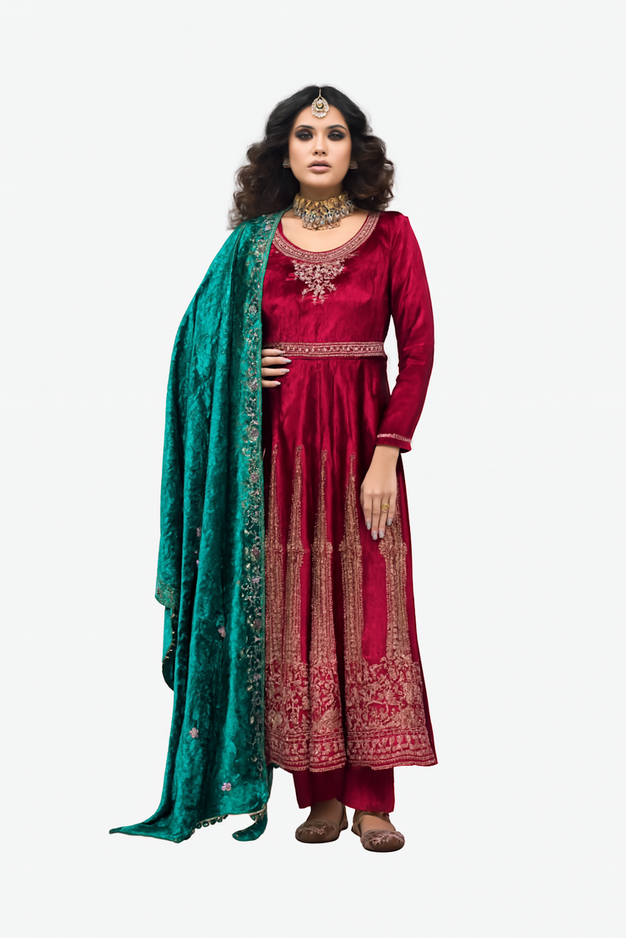Women Embroidery Kurta Set-Rani Pink (Size-3XL) | D127