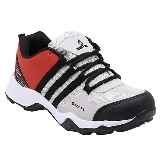 Men Rubber Sole Running Sport Shoes  (Size-UK-8) (Color-RED)