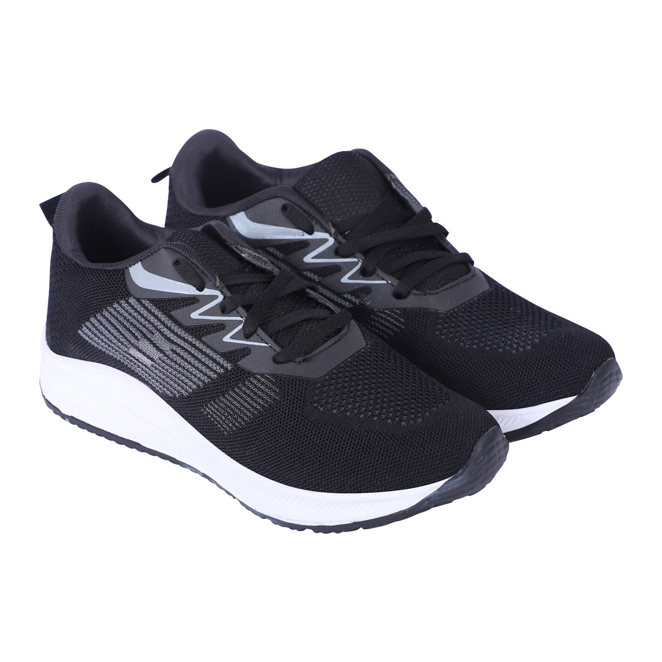 Men Lace Up Running Shoes, Black (Size-7 UK)