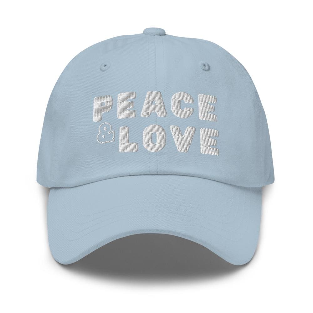 Embroidered Baseball Cap - Adjustable - Peace and Love