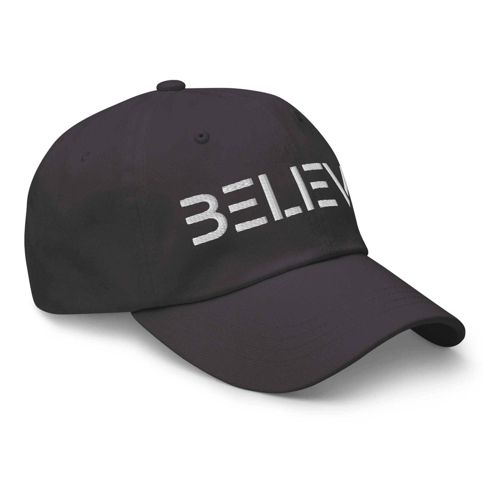 Embroidered Adjustable Baseball Cap - Believe - F/b