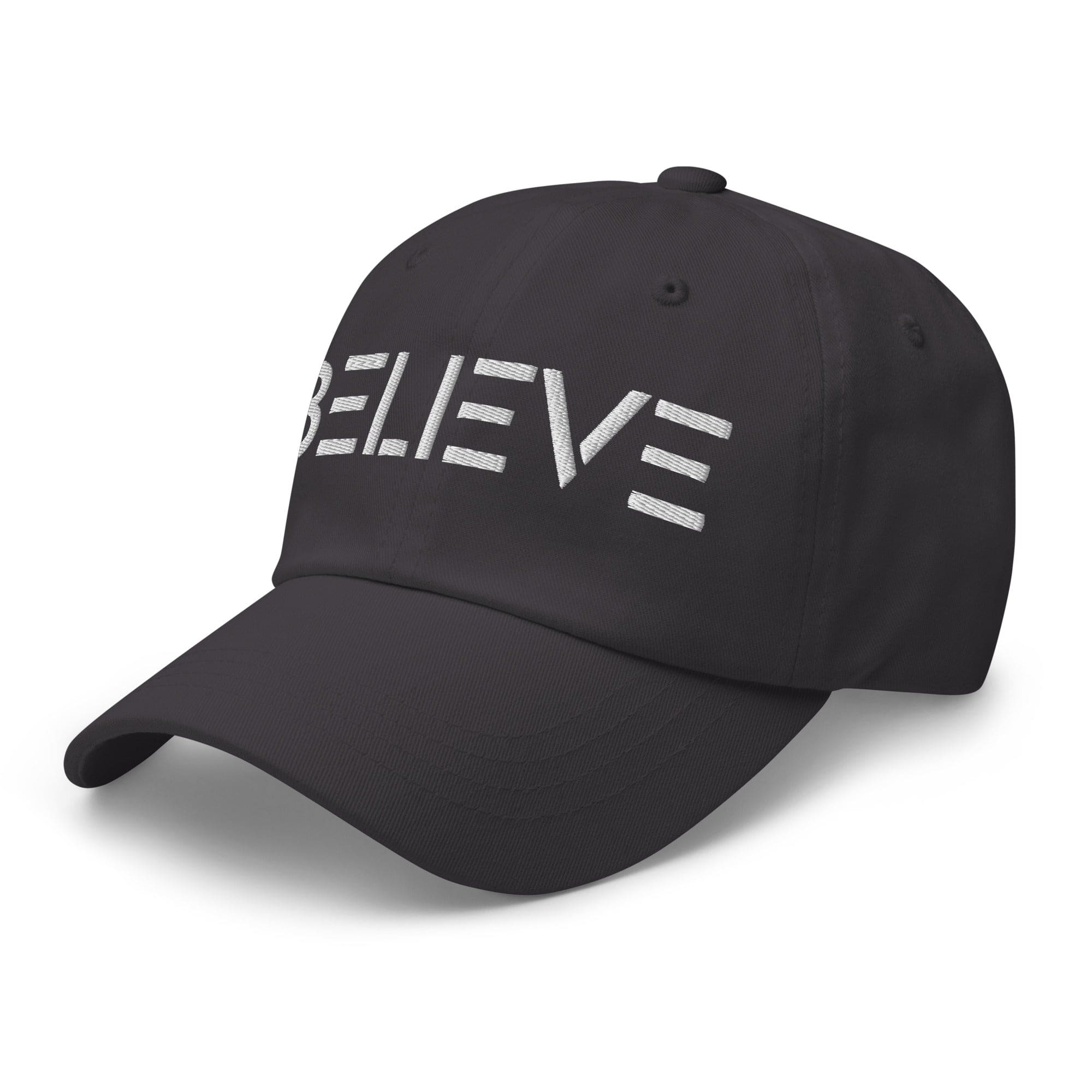Embroidered Adjustable Baseball Cap - Believe - F/b