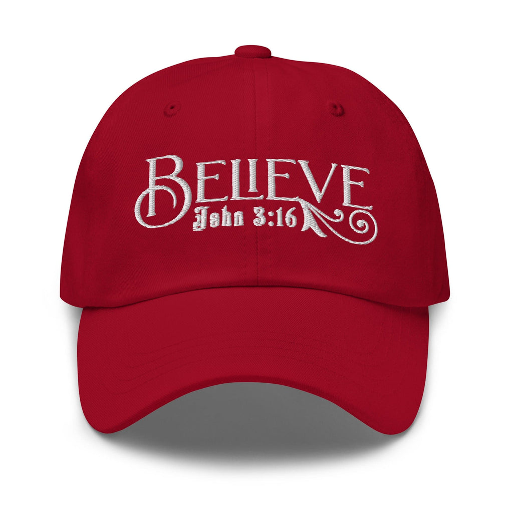 Embroidered Baseball Dad Cap - Believe - John 3:16