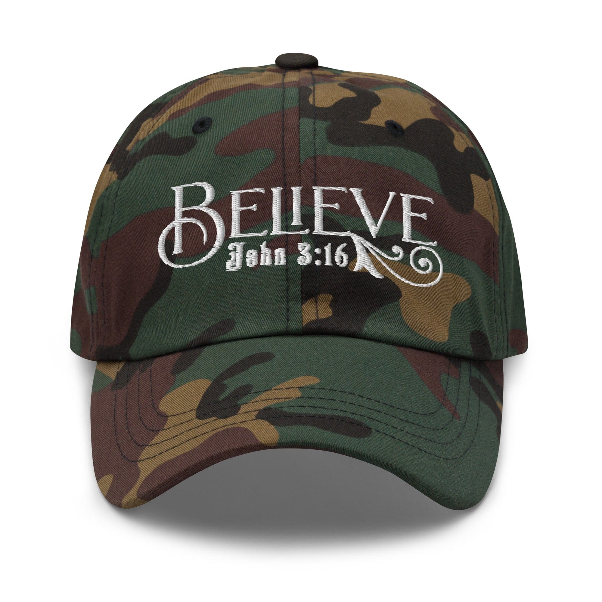 Embroidered Baseball Dad Cap - Believe - John 3:16