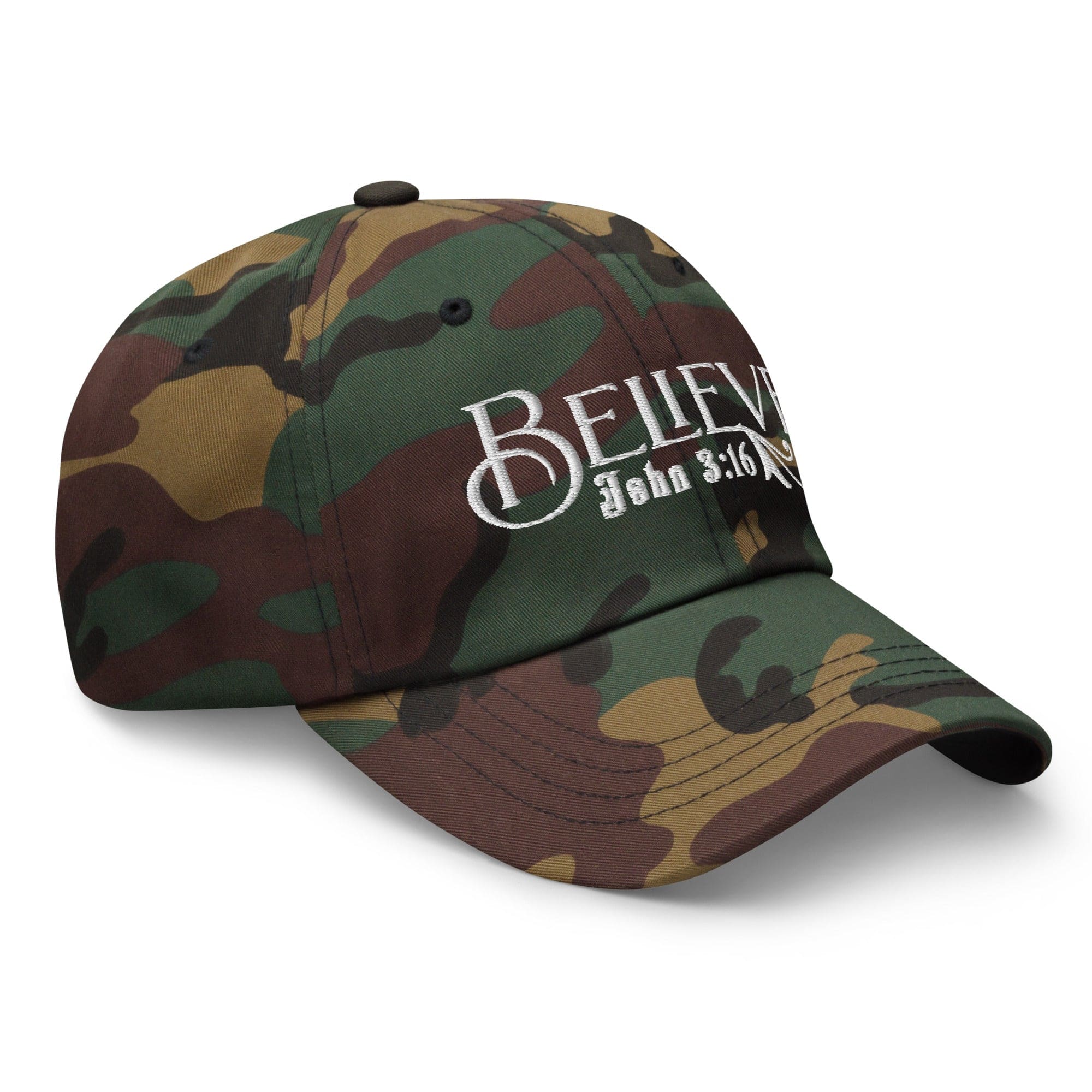 Embroidered Baseball Dad Cap - Believe - John 3:16