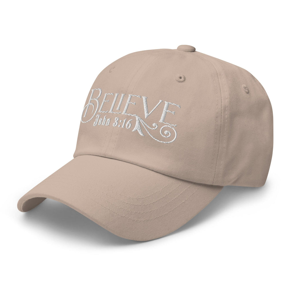 Embroidered Baseball Dad Cap - Believe - John 3:16