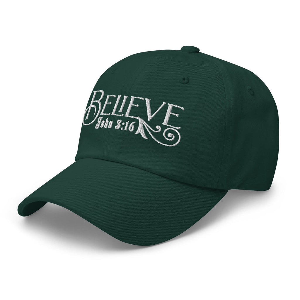 Embroidered Baseball Dad Cap - Believe - John 3:16